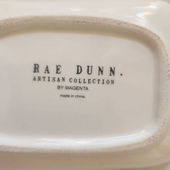 Rae Dunn magenta set set of two ceramic glossy storage trays trinket storage dis - Picture 5 of 5